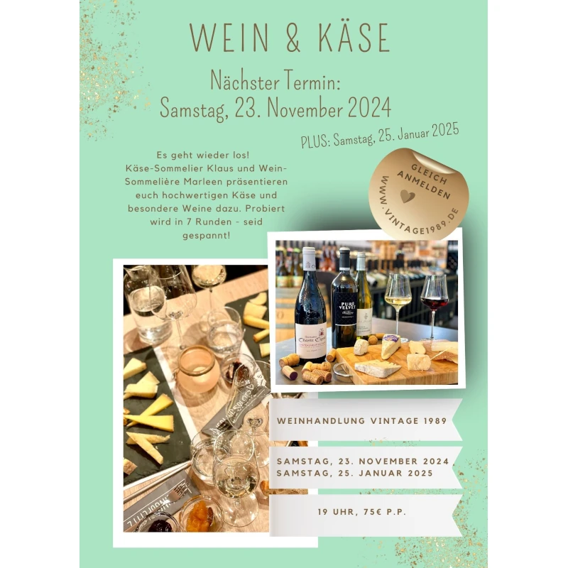 Degustation und Tasting mit Wein und Käse November